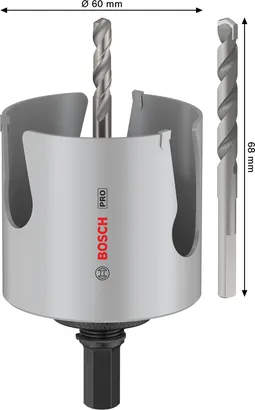 Startovací sada závitových děrových pil Bosch PRO Construction Material, 68 mm.